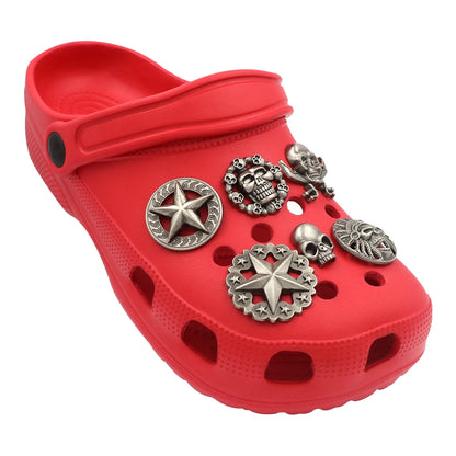 джиббитц Punk Style Shoe Halloween Accessories Charm 1 Set 27 Pcs Metal Украшения Half-body Deer Skeleton Pirate Sandals Adornos