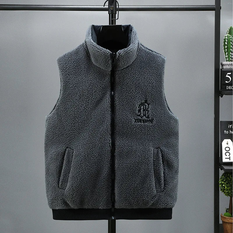 Winter New Large Size Double-sided Cotton Vest Men's Thermal Vest Imitation Granular Velvet Tide Brand Vest Tide