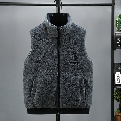 Winter New Large Size Double-sided Cotton Vest Men's Thermal Vest Imitation Granular Velvet Tide Brand Vest Tide