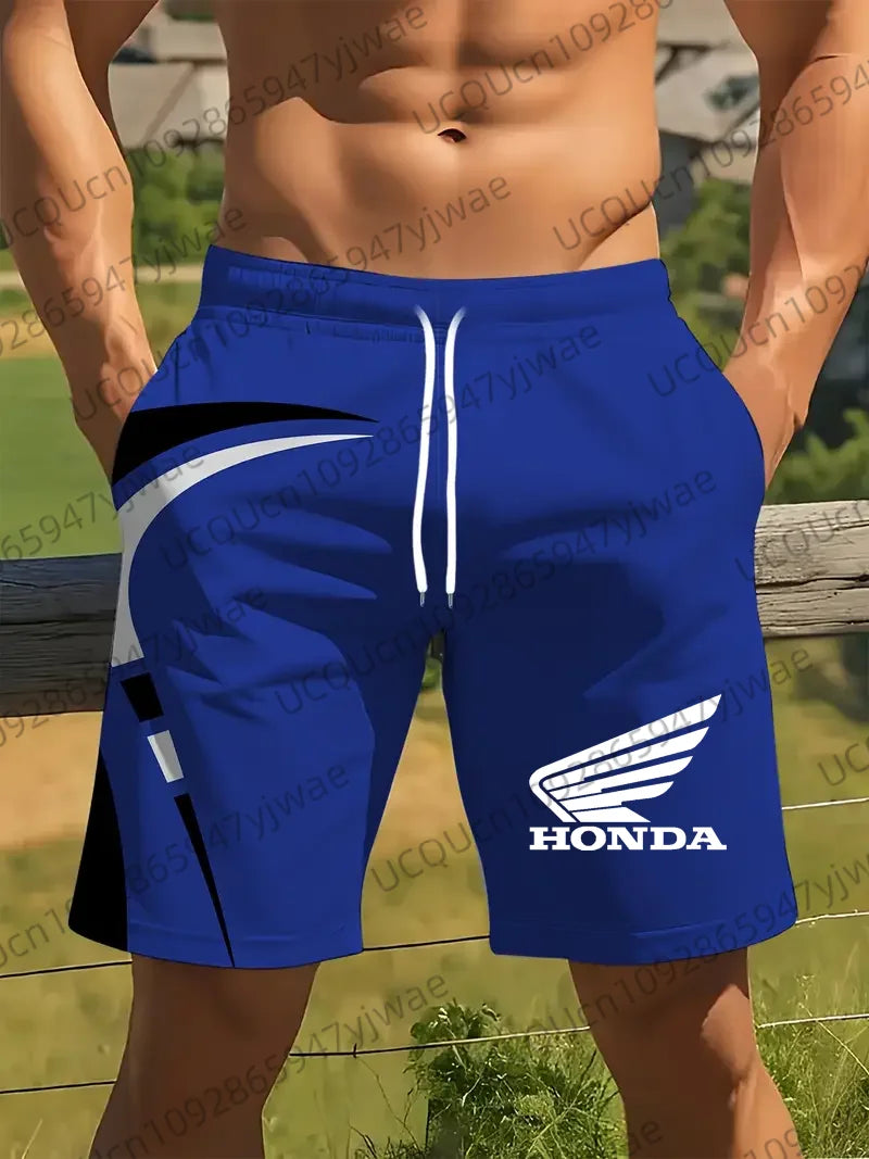 Honda 26 Trendy Fashion Shorts, Sports Motorcycle Riding Shorts, Quick-Dry Breathable Athletic Shorts