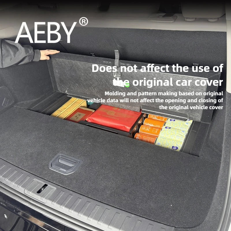 AEBY For ZEEKR 7X 2024 2025 Trunk Organizer Box Waterproof Multi-Purpose Rear Cargo Storage Box With Handle Interior Accessories