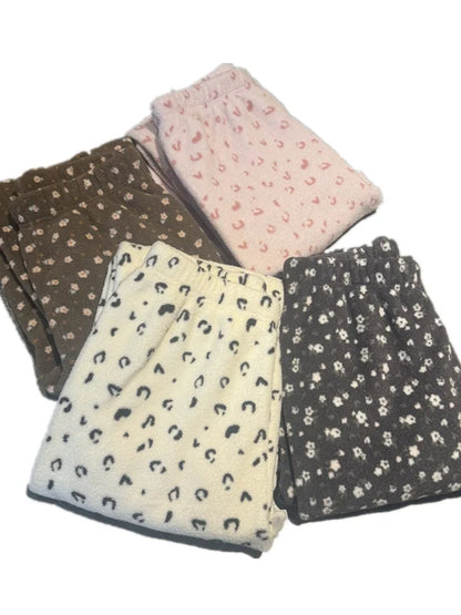 Thickened Fleece Sleep Pants Women's Long Trousers Winter Home Sweet Walking Pants Student Can Wear out for a Walk Pants