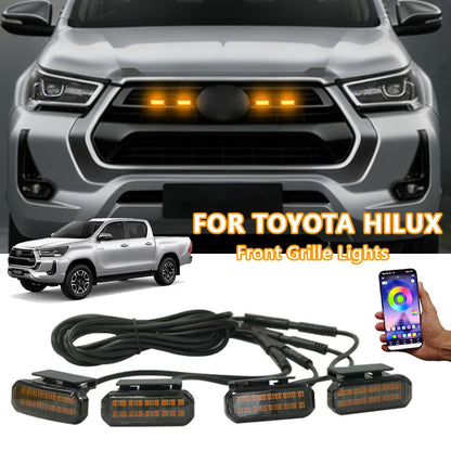 FOR TOYOTA HILUX LED Car Lights Front Grille LED Light Safety Warning Light Harness  Car Accessories LED Signal Lamps