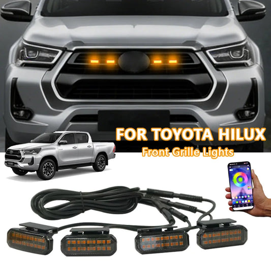 FOR TOYOTA HILUX LED Car Lights Front Grille LED Light Safety Warning Light Harness  Car Accessories LED Signal Lamps