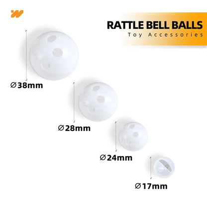 30/50/100pcs Plastic Rattle Bell Balls Squeaker Pet Baby Toys Diy Rattle Beads Noise Maker Repair Fix Dog Plush Doll Accessories