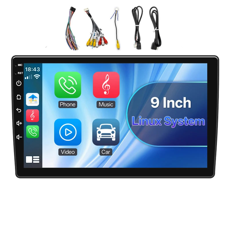 HIPPCRON 2Din 7"/ 9" Car Radio Android Multimedia Video Player Wireless Carplay Android auto Universal LINUX System Touch Screen