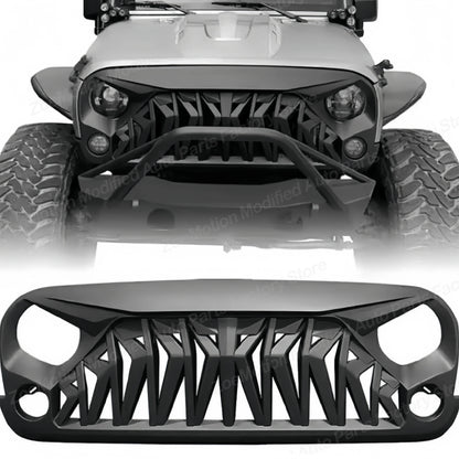 Shark Style for Jeep Wrangler JK 2008-2017 4x4 Front Bumper Grilles Offroad Racing Grills Air Vent Cover Trim Body Kit Auto Part