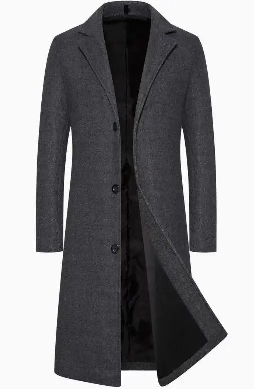 Men's Wear Woollen Coat Men Clothing Men's Autumn Trench Coat Warm Woolen Overcoat Male Autumn Winter Male Warm Long Jacket New