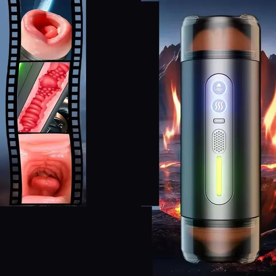 Automatic Male Masturbator Blowjob Cup Pocket Pussy Intelligent Voice Vagina Oral Penetration Sex Machine Adult Sex Toys For Men