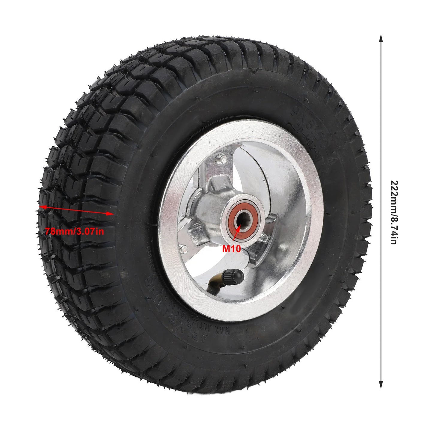 4 Inch Go Kart Tires, 4 Inch Off-Road Tires with Metal Hub, High Traction for Go Karts and Mini Vehicles