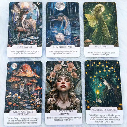 Fae Whispers Fairy Oracle Cards Set, 54 Tarot Cards Enhance Your Mystical Journey Games