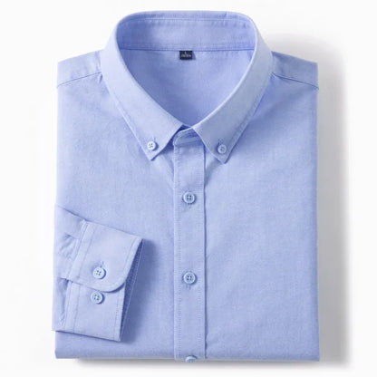 Men's 100% Cotton Oxford Shirt - Breathable Sweat-Wicking Button Down with Slim Fit & Crisp Texture