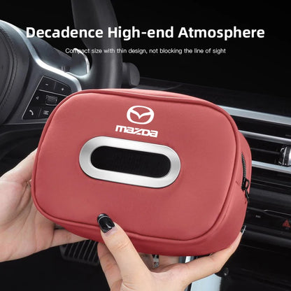 Leather Car Tissue Box Holder Back Seat Multi Storage Bag For Mazda 3 CX5 CX30 MX5 CX3 CX9 CX7 MX3 MX6 CX50 CX60 CX70 CX80 CX90