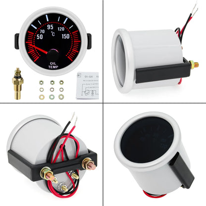 Tachometer For 12V Car 52mm Universal Smoke Len RPM Turbo Boost Gauge 2 Bar PSI Water Temp Meter Oil Pressure Gauge  Tacho