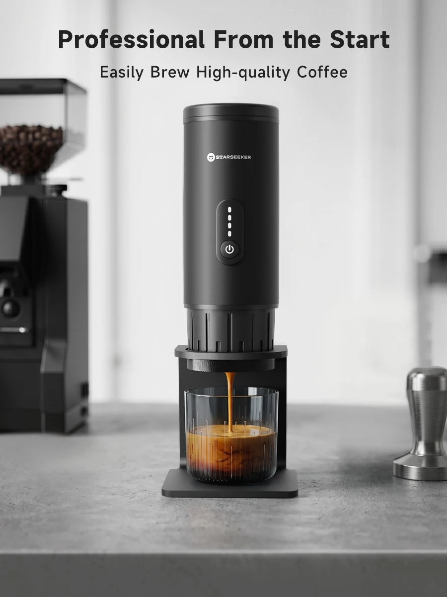 STARSEEKER S51 Portable Coffee Maker Travel Electric Capsule Espresso Machine With USB-C Wireless Heating Bottomless Extraction