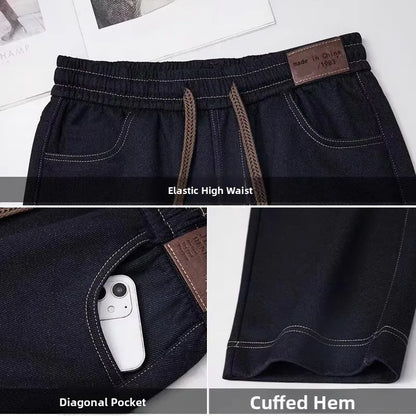 High Waist Thickened Fleece Lined Wide Leg Jeans Women's Casual Straight Cut Trousers Autumn Winter New Style Slimming Effect