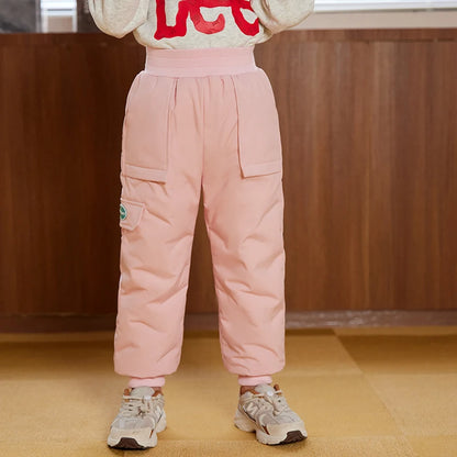 90% White Duck Down Kids Pants 2024 Winter Boys and Girls Thick Padded Trousers Children Warm Thermal Wind-Proof Sweatpants