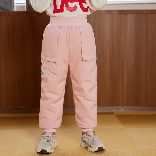 90% White Duck Down Kids Pants 2024 Winter Boys and Girls Thick Padded Trousers Children Warm Thermal Wind-Proof Sweatpants