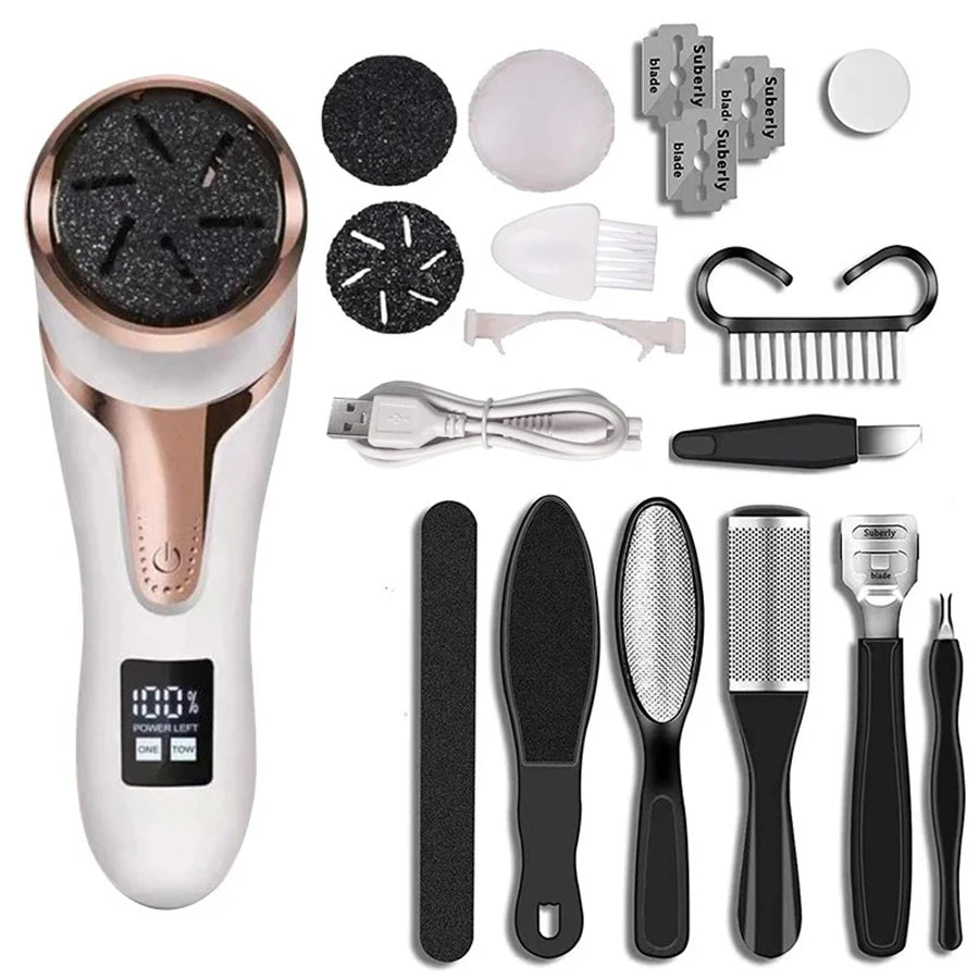 Electric Foot File Pedicure Machine Callus Remover Rechargeable Foot Heel Cracked Dead Skin Scrubber Polisher Grinder Tools