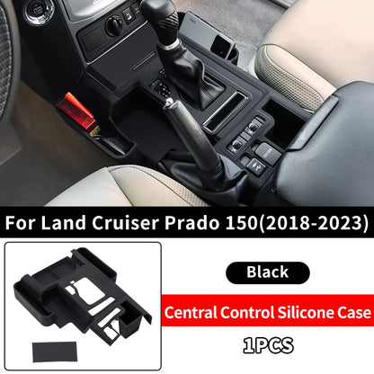 Central Console Silicone Protective Cover For Toyota Prado 150 LC150 2010-2023 Interior car Accessories Decoration Black 1pcs