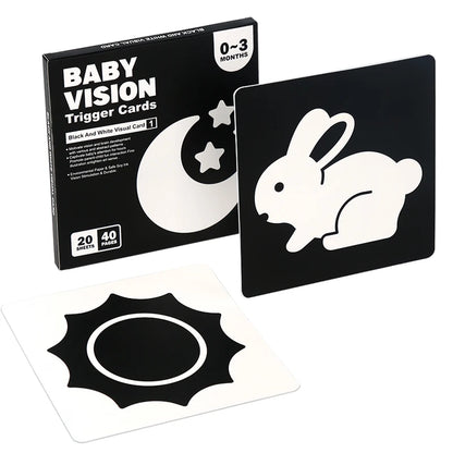 Black and red visual early education card for newborns, visual stimulation of color cognition, flashing new children's early edu