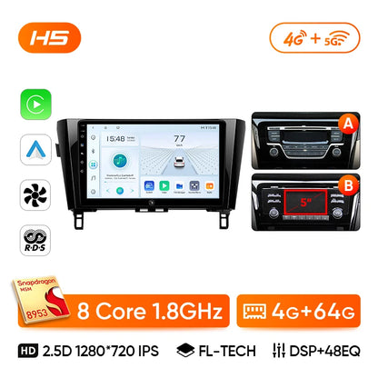 Ainavi Car Multimedia Player For Nissan X-Trail 3 T32 Qashqai J11 2 2014 2016 2018 2020 radio wireless Carplay Android Auto 2din