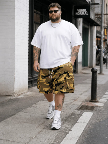 plus Size Men's Camouflage Work Shorts Loose Casual Summer Shorts for Beach Outdoor Wear Easter & Ramadan