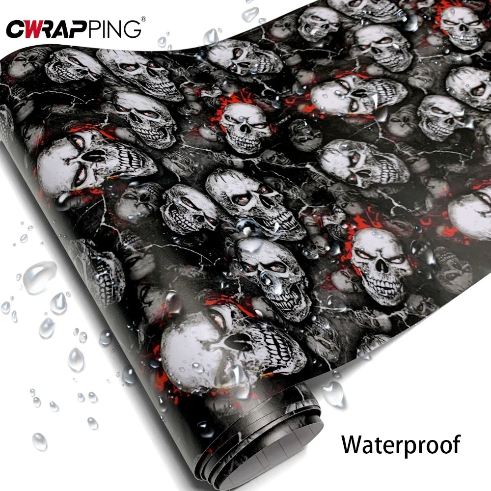 Wrapping Foil Car Tuning Stickers Waterproof Wrap Car Vinyl for Motorcycle Skull Film Auto Outdoor Accessories Body Covering