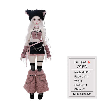 Celia N Y2K Baddie 1/4 BJD Doll Fullset Pastel Punk Style Pink Cyber Accessories Sweet Honey  ShugaFairy Collectible Figure
