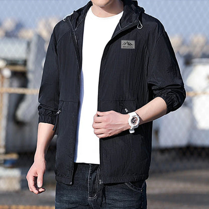 Summer Windbreaker Jacket, Men's Long-Sleeved Hoodie, Outdoor Sports Coat, Hiking and Camping Clothing, Men's Fishing Suit, Men'