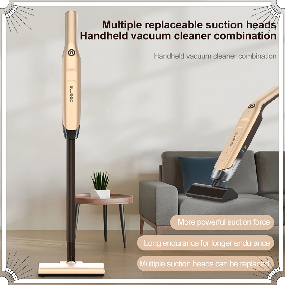 Handheld Vacuum Cleaner 20000Pa Suction Wireless Powerful Vacuum Cleaner Low Noise Multiple Accessories to Meet Your Needs