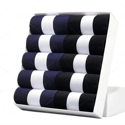 5 10 Pairs Men Socks Cotton Blend Black Business Casual Soft Breathable for  Spring Summer Autumn Winter Size 6-13