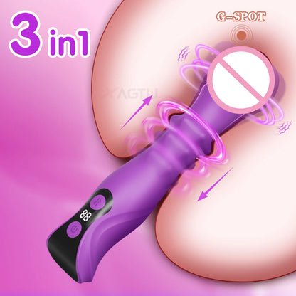 Thrusting Swing Dildo Vibrator Female Telescopic Vibrating Clitoris Stimulator G Spot Vibrator Sex Toy for Adult Goods for Women