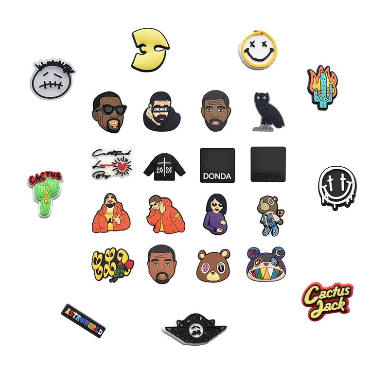 Monster Bear pop singer carton shoe Charms PVC Shoe Decoration For Fall winter wristband clog accessories Kids Halloween X-mas