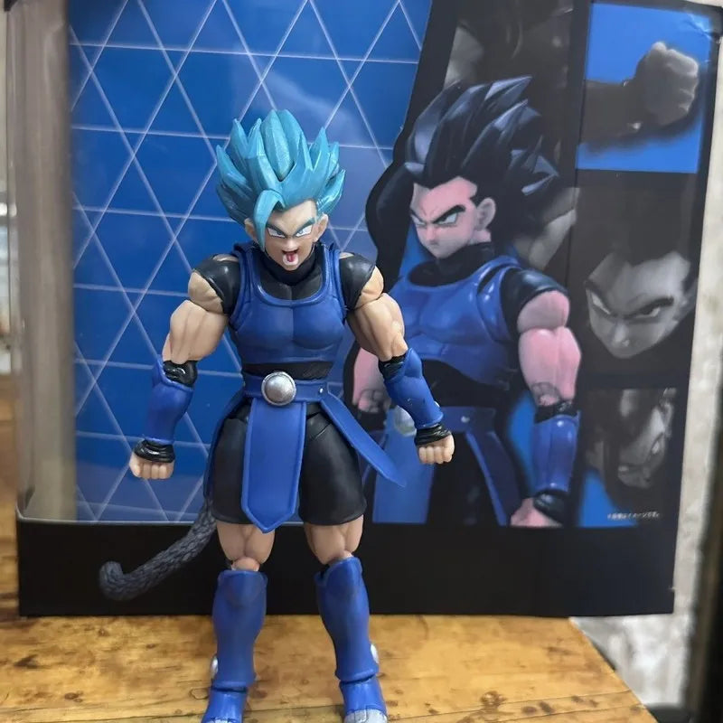 Anime Dragon Ball Legends Shallot Super Saiyan Blue Posable Action Figure Collectible Model With Extra Heads Hands Tail Parts
