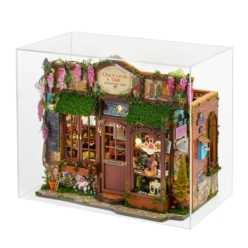 Micro house doll house kit 3D puzzle assembly building model DIY handmade toy set, room bedroom decoration wooden crafts Christm