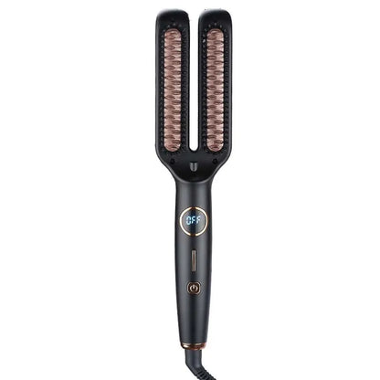Electric Anti Frizz Hair Hot Comb Brush Straightener One Step 2 In 1 Ceramic Hair Straightener Brush With Lcd Digital Display