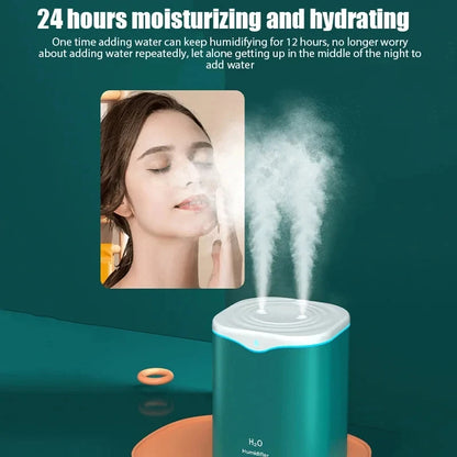 HOMEFISH 2000ML USB Cool Mist Humidifier Double Spray Port Essential Oil Aromatherapy Purifier for Home Office