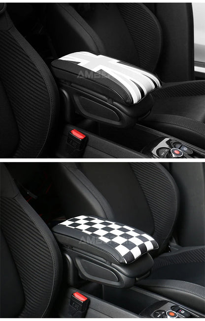 Leather For Mini F54 F55 F56 F60 R55 R56 R60 Auto Hand Rest Pad Central Armrest Storage Box Cover Protective Mat Accessories