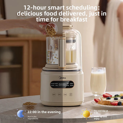 Midea PB60P2-028 Quiet Blender 1.2L, Soundproof Cover, 1000W Heating, Self-Cleaning, Soy Milk Maker