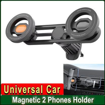 Universal Car Air Vent Magnet Phone Holder Magnetic 2 Phone Mounts Vehicel Car Smart Phone Holders Stands Bracket for Magsafe