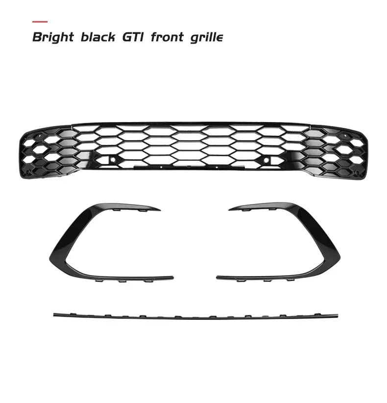 Front Bumper Grill 2021-2023 Accessories for Vw Golf 8 Mk8 R-Line GTI Sports Version Front Air Inlet Grille Fog Lamp Trim Kits