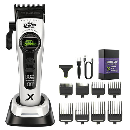 2026 3 Colors BRDCLIP 898C Professional 8000RPM Hair Clipper Outer-Rotor Brushless Motor 5-speed Adjustment DLC Detachable Blade