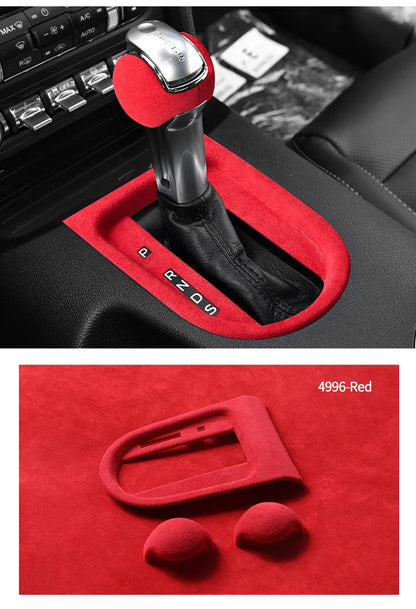 Made of Alcantara For Mustang Car Center Console Gear Shift Panel Trim Sticker and Gear Shift Boot Cover Interior Accessories