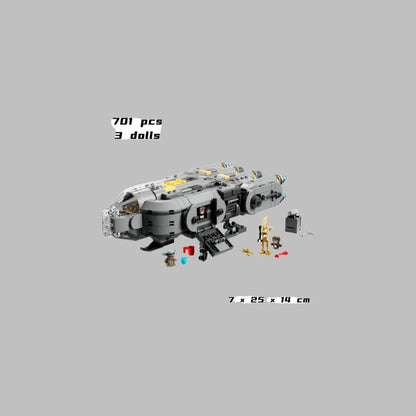 2026 Moc Anzellan Spacecraft Bricks Building Blocks Compatible 701pcs Starship Dispaly Model Birthday Gifts for Adults Toys