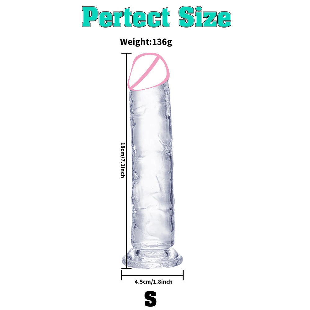 Realistic Big Dick Jelly Women Gay Penetration Vagina Anal Huge Dildo Clitoris Vaginal Masturbators 4 Size Penis Sexy Adult Toys