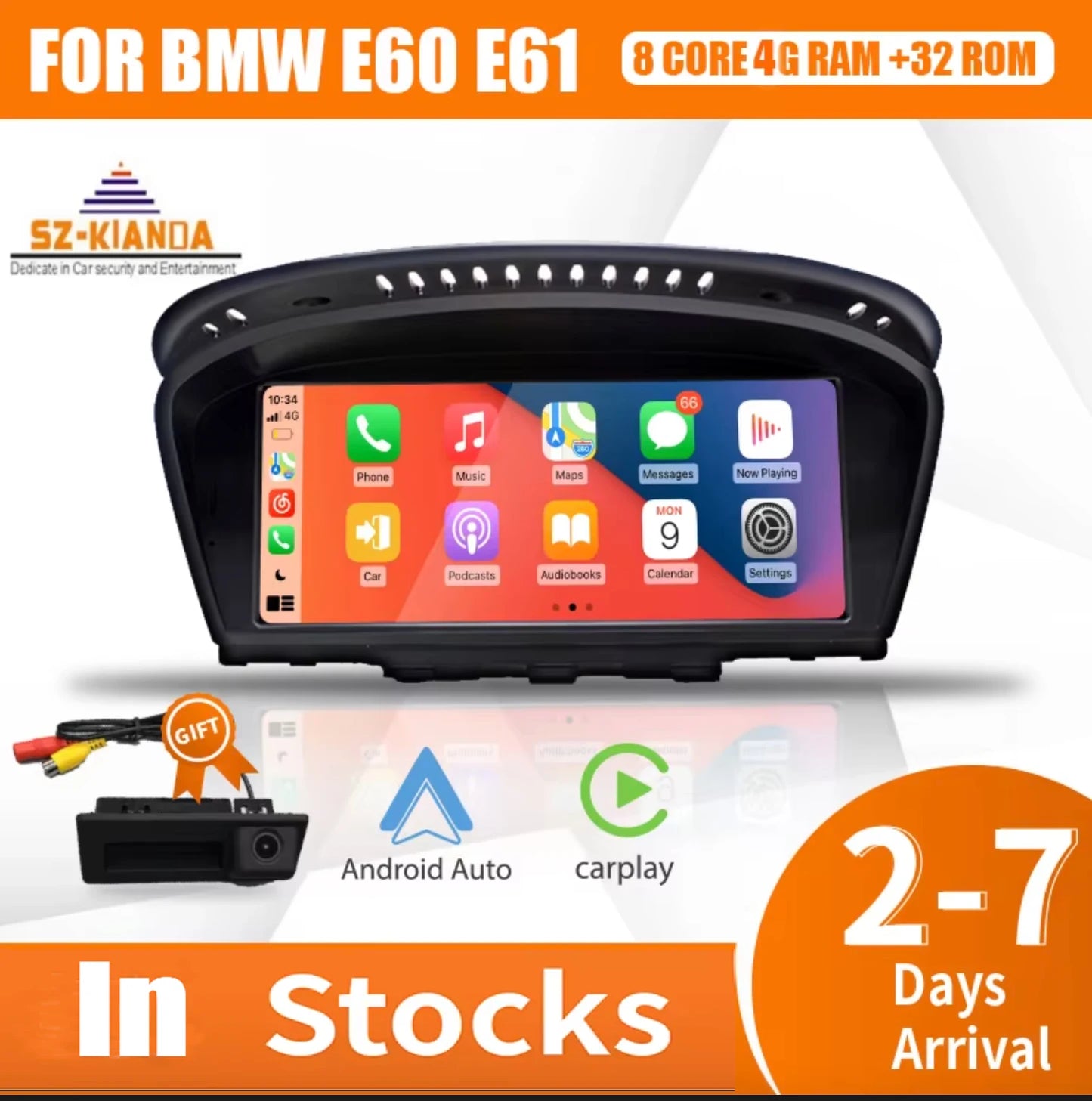 Wireless Apple CarPlay Android 15 Auto Car Multimedia For BMW 5 3 Series E60 E61 E62 E63 E90 E91 E92 E93 CCC CIC Radio GPS 4G