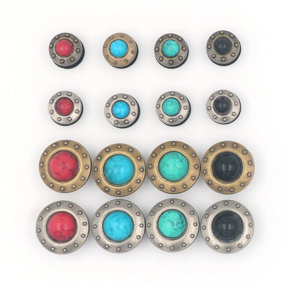 Shoe 크로크 Decorations Charm Detachable Pines Simulated Turquoise Metal Accessories Pins Hole Sandals Ornament Gift 1 Set 16 Pcs