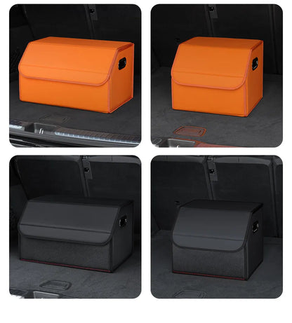 Portable Car Trunk Organizer Box Large Capacity Leather Foldable Storage Box Multifunctional Auto Organizer Bag Car Accessories