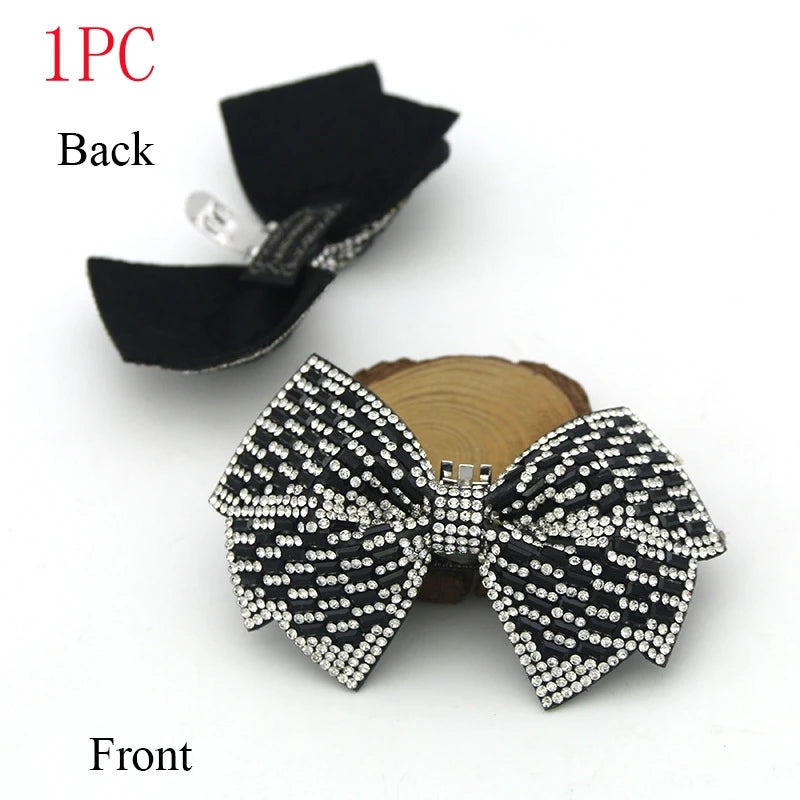 1PC Shiny Bows Shoes Decoration Clips Wedding Shoes High Heel Rhinestone Charm Buckle Clips Detachable Bride Shoes Accessories